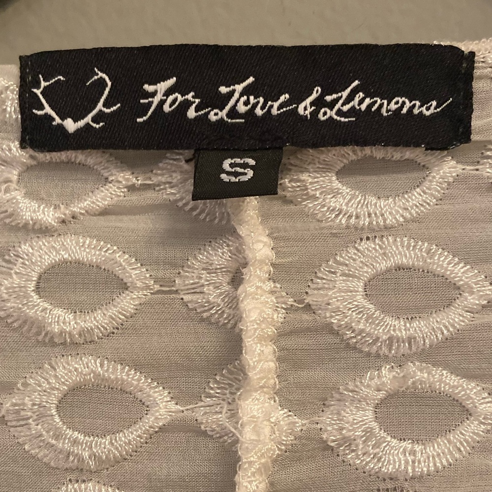 For Love & Lemons Silk Embroidered Shawl, Size Small - Picture 11 of 12